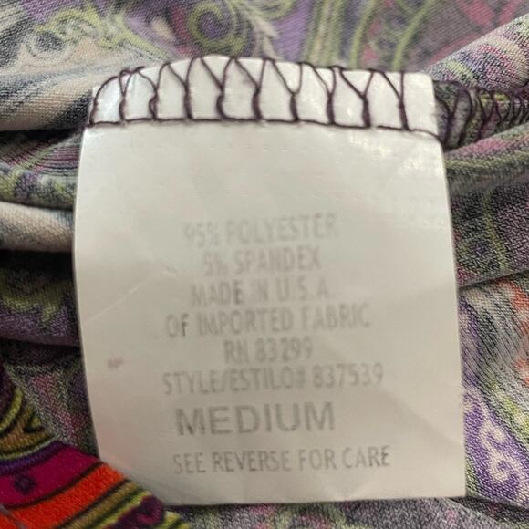 Boston Proper Brown Purple Paisley Boho Short Shift Dress- Medium - Picture 6 of 7